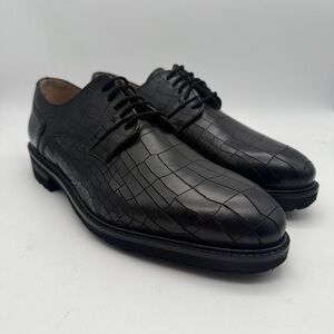 BRAND NEW GBX Mens Brenner Leather Croc Pattern Lace Up Dress Shoes Size 9.5 M